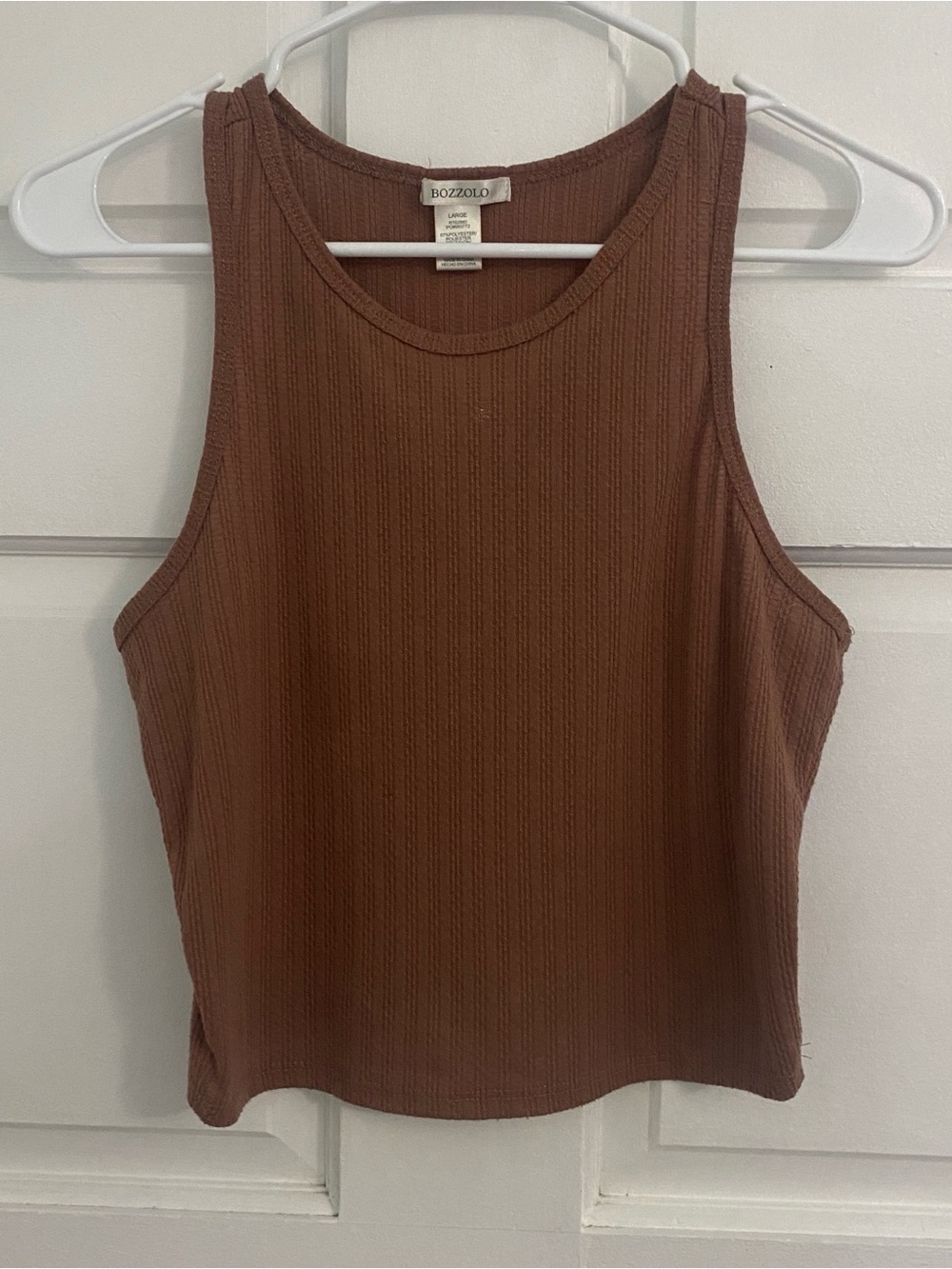 Bozzolo Women's Ribbed Tank Top in Warm Brown